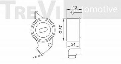 TREVI AUTOMOTIVE td1432 -  Натяжной ролик, ремень ГРМ